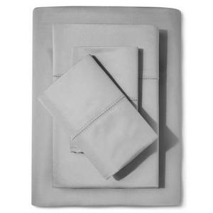 Supima Classic Hemstitch Sheet Set (Queen) Skyline Gray 700 Thread Count - Fieldcrest™