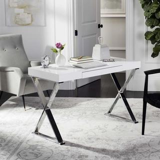 Paley One Drawer Lacquer & Chrome Desk