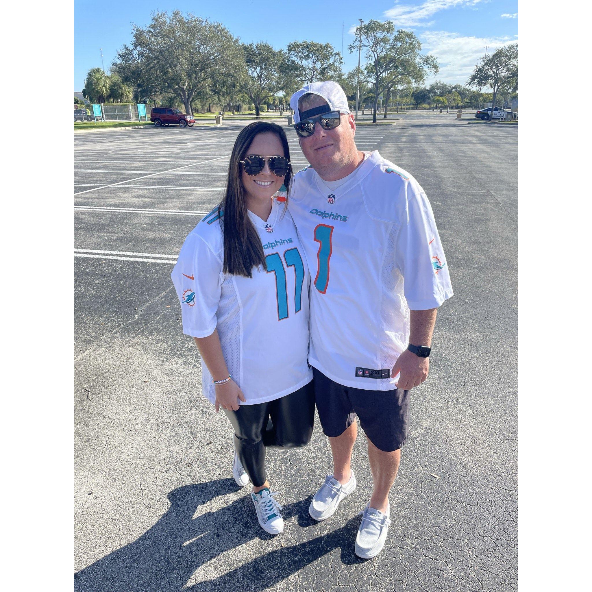 Our first Dolphin's game together in Miami