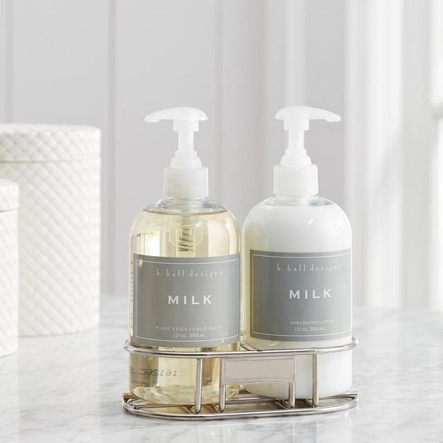 K. Hall Milk Lotion & Soap Caddy Set