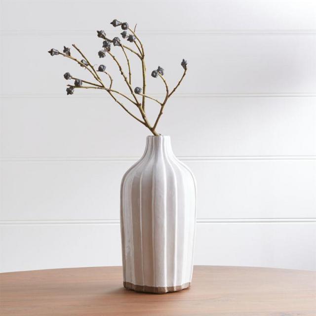 Faye 12" Cream Terra Cotta Vase