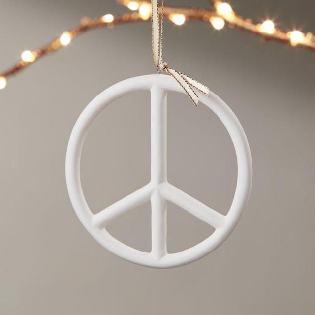 Bone China Peace Sign Ornament