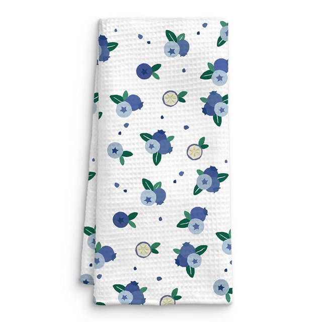 QICLM Blueberry Decor Kitchen Towel, Blueberry Hand Towel Dish Towel for Kitchen Bathroom Decor, Fruit Lover Gifts, 16x24 Inches