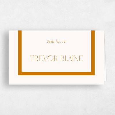 Nutmeg, Orange Wedding Place Card - Orvieto