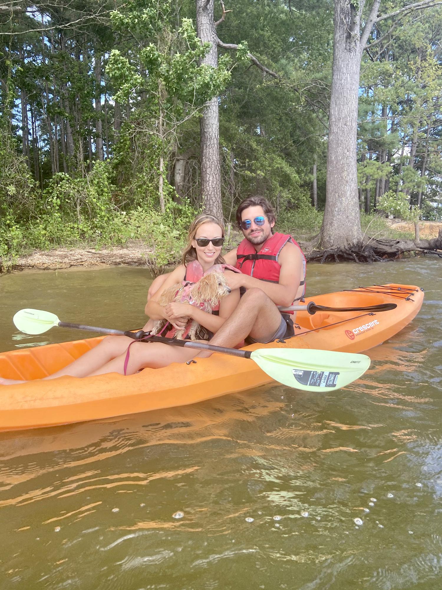 Our first photo together on Jordan Lake with Marcy DiGabriele's "Ellie"!