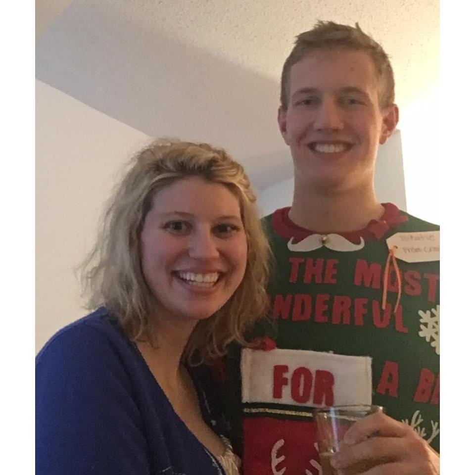 This was our first picture ever together. The ugly sweater Craig is wearing is something that Katie made for him.