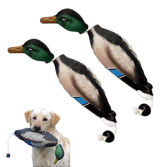 fingig 2 Pcs Duck Dummy Bumper Toys for Hunting Retriever Dog Training, Dog Retriever Outdoor Training Toy Duck，Hunting Duck Recognition Trainers, Foam Pet Dog Interactive Toys