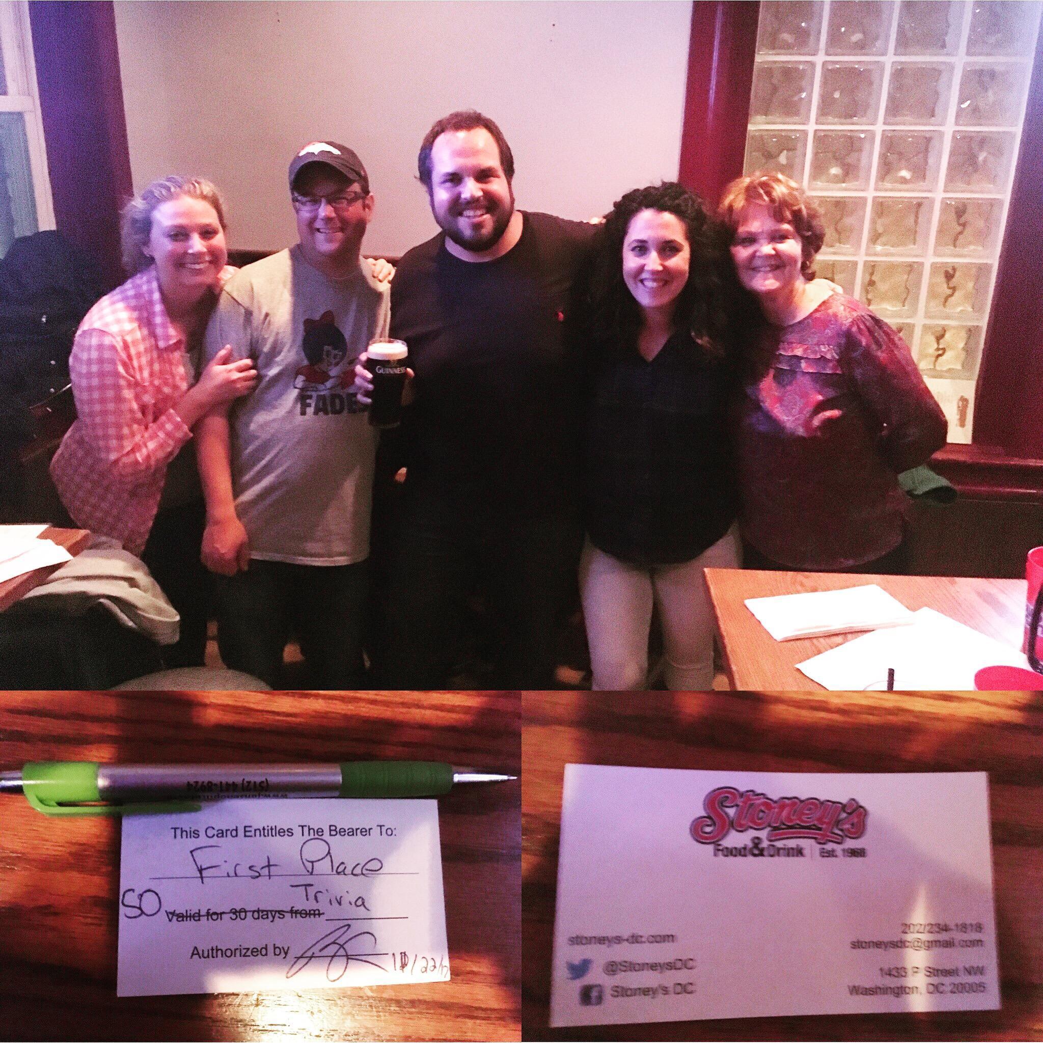 First place trivia team!