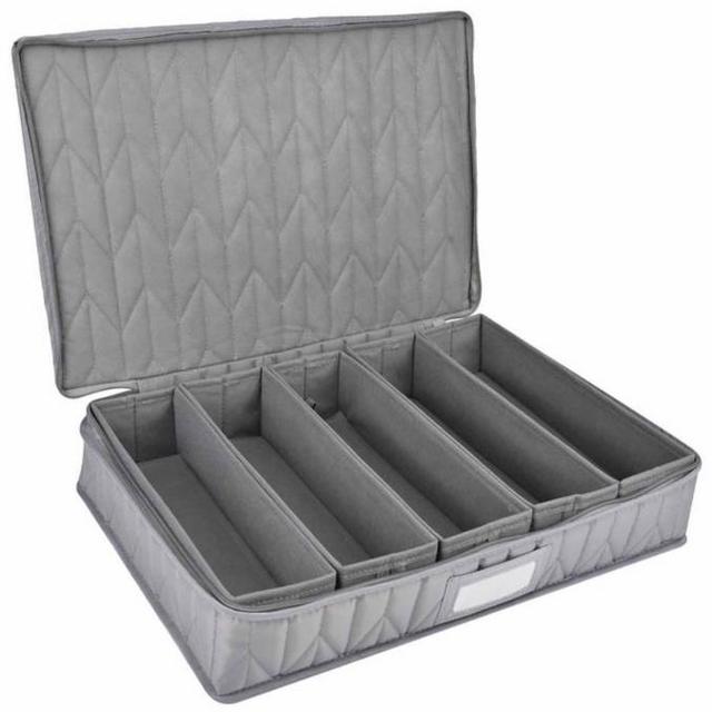 Our Table™ Quilted Flatware Storage Case in Grey