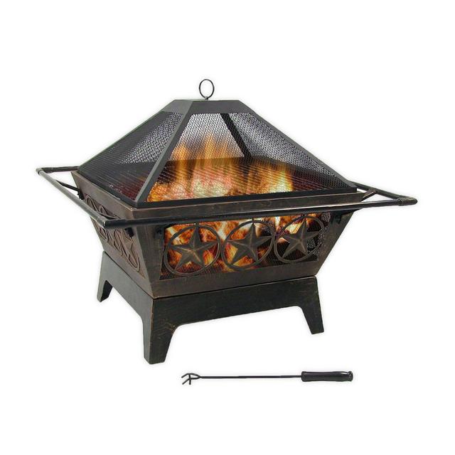 Northern Galaxy Wood Fire Pit with Cooking Grate in Bronze