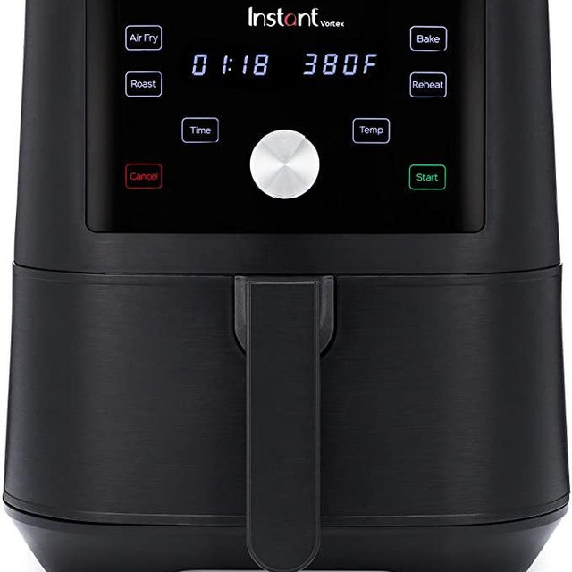 Instant Vortex 4-in-1 Basket Air Fryer with 4 Customizable One-Touch Cooking Programs, Digital Touchscreen, Large Non-Stick Fryer Basket, and 6 Quart Capacity, Black