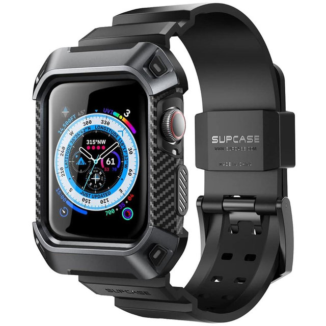 SUPCASE for Apple Watch 9/8/7/6/SE/5/4 45/44mm Case with Band (Unicorn Beetle Pro), [Anti-Scratch] [Bumper Protector] Rugged Men Cover with Adjustable Strap Band for iWatch 9/8/7/6/SE/5/4