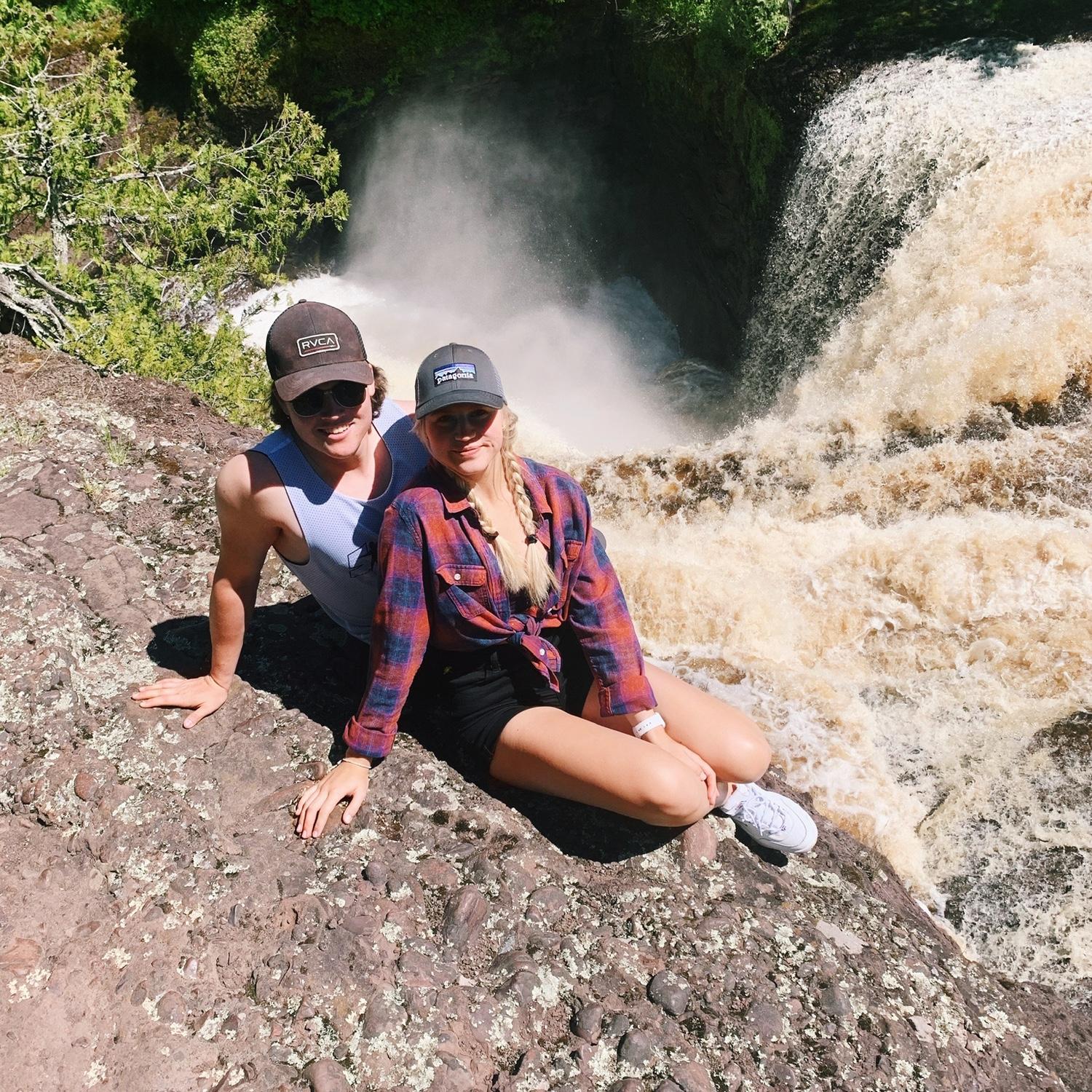 One of our first photos together on a camping trip with our college friends!