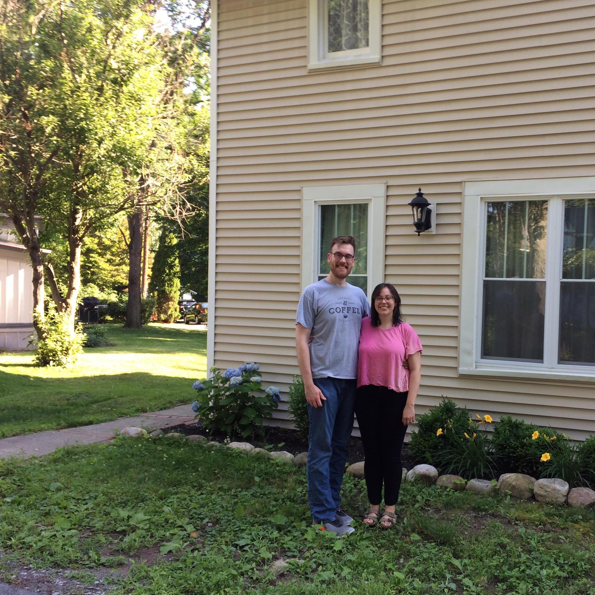 In front of our new place!