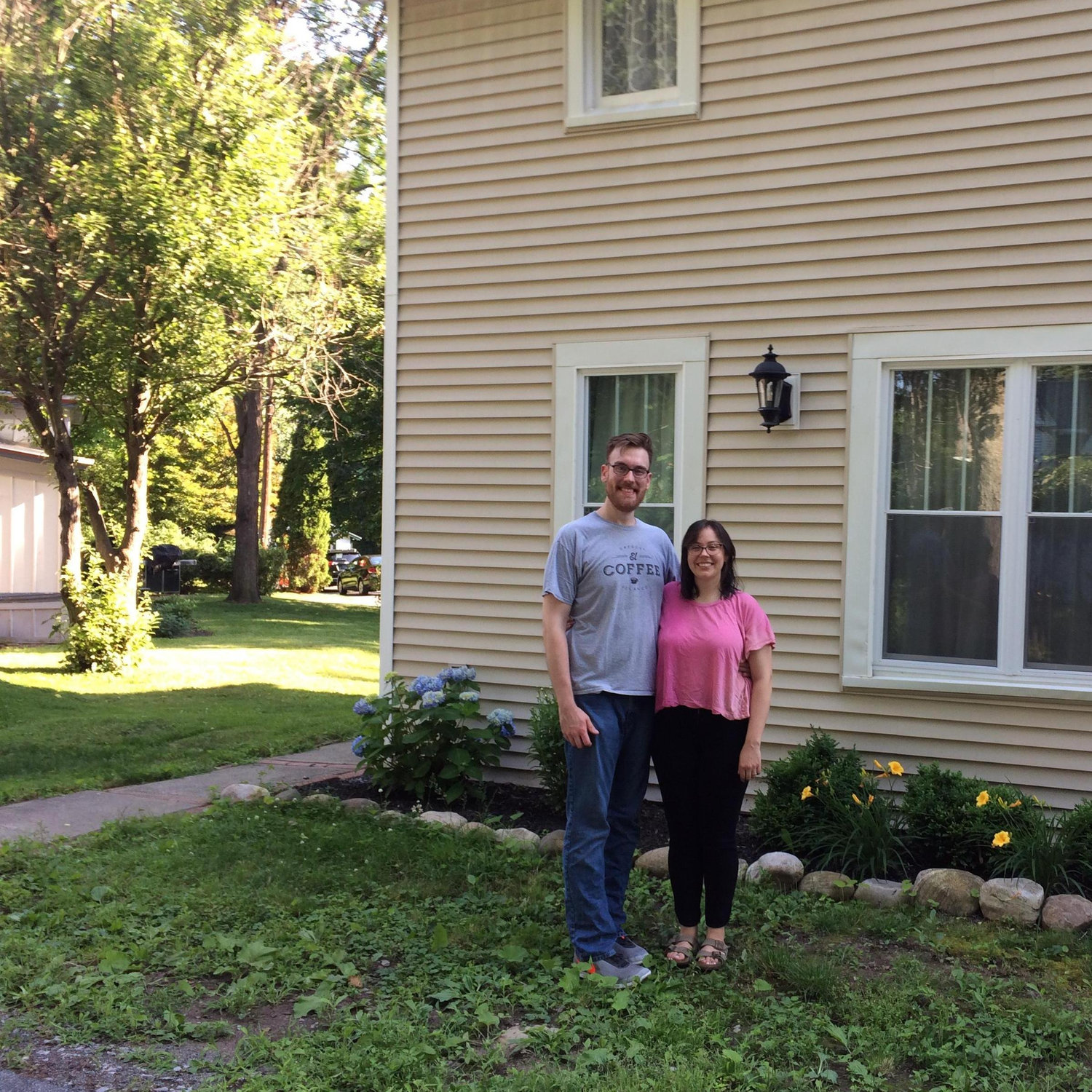 In front of our new place!