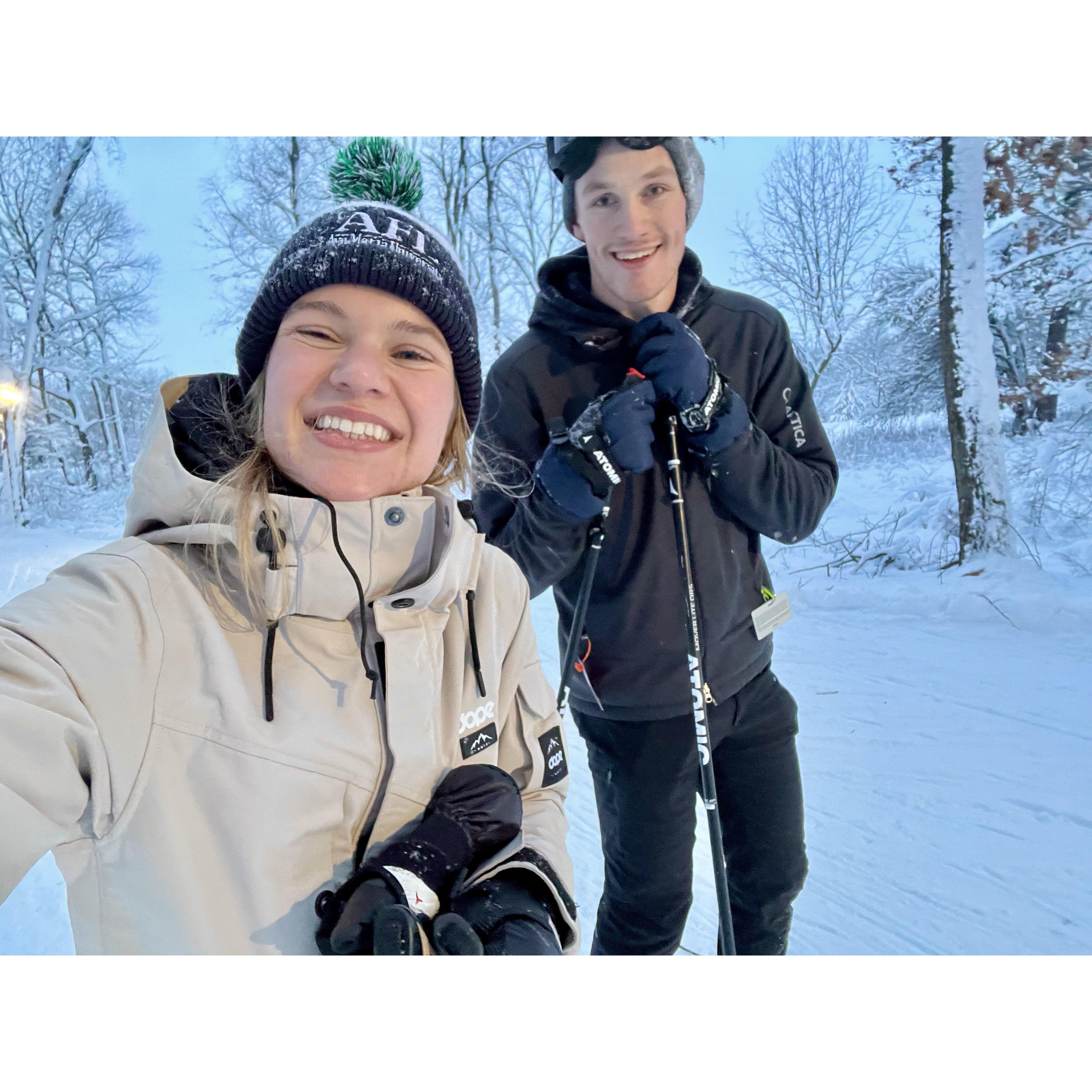 Cross-country skiing Lapham Peak!