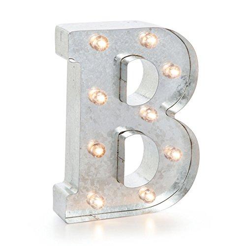 Darice Silver Metal Marquee Letter – B - 9.87” Tall, Galvanized Silver Finish