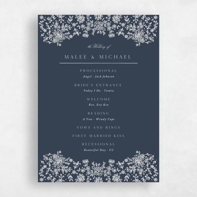 Multi-Colored Wedding Program - Justine