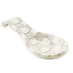 Mackenzie Childs Sterling Check Spoon Rest