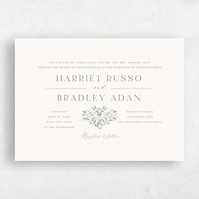 Bright Sage, Green Wedding Invitation - Lockwood Landscape