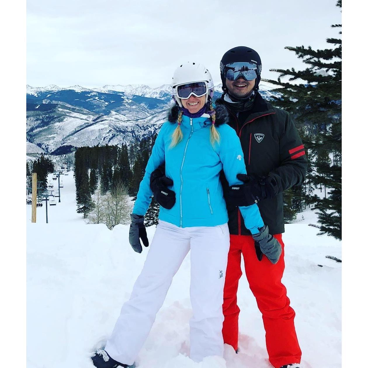 Fashion forward skiing in Beaver Creek, February 2019