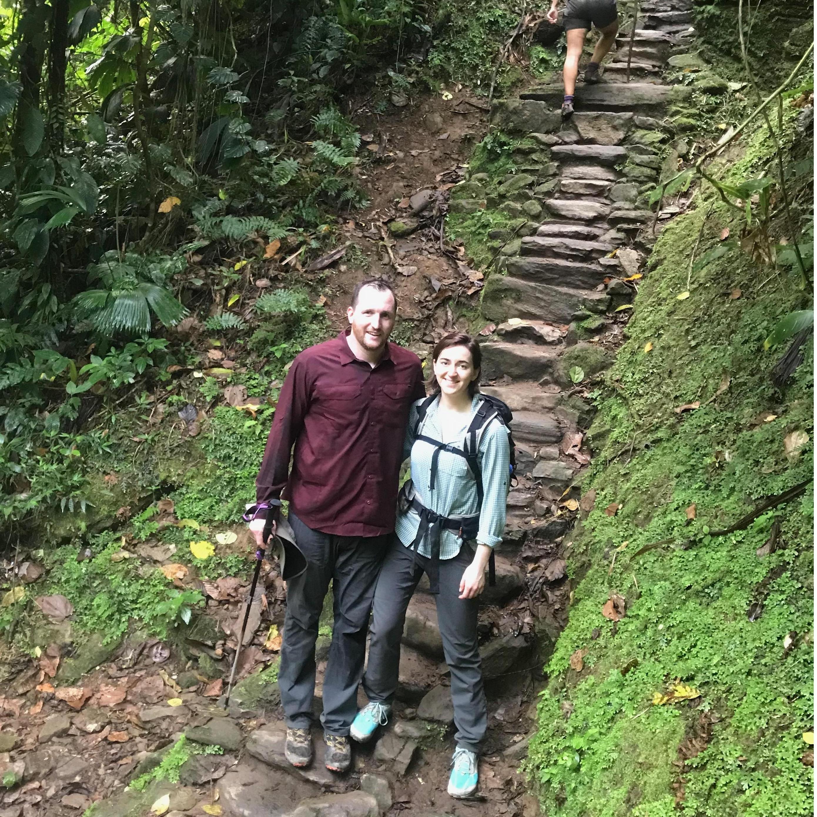 A picture snapped at the bottom of the three thousand stone steps we climbed to see La Ciudad Perdida in the Sierra Nevada mountains of Colombia. Jon was violently ill with food poisoning at the time!