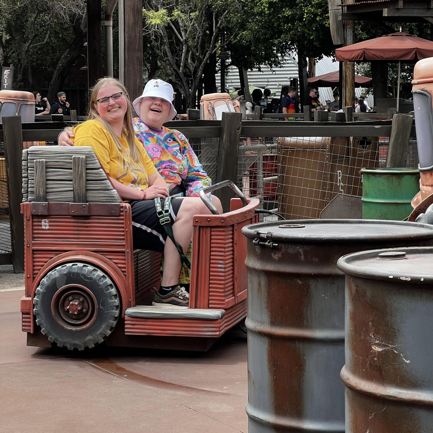 “My name is Mater. Like Tuh-Mater. But without the Tuh." 

A favorite ride for these two when visiting Cars Land in California Adventure!