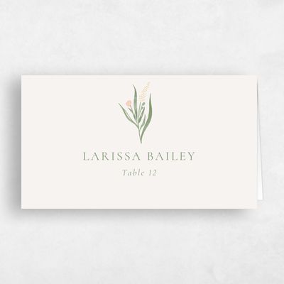 Light Oatmeal, Beige Wedding Place Card - Arden