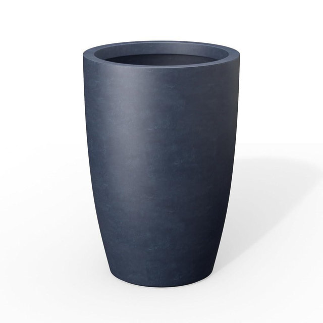 Kante 18.1" H Tall Round Concrete Planter for Outdoor Indoor, Modern Decorative Plant Pots with Drainage Hole & Rubber Plug for Home, Patio, Garden, Charcoal