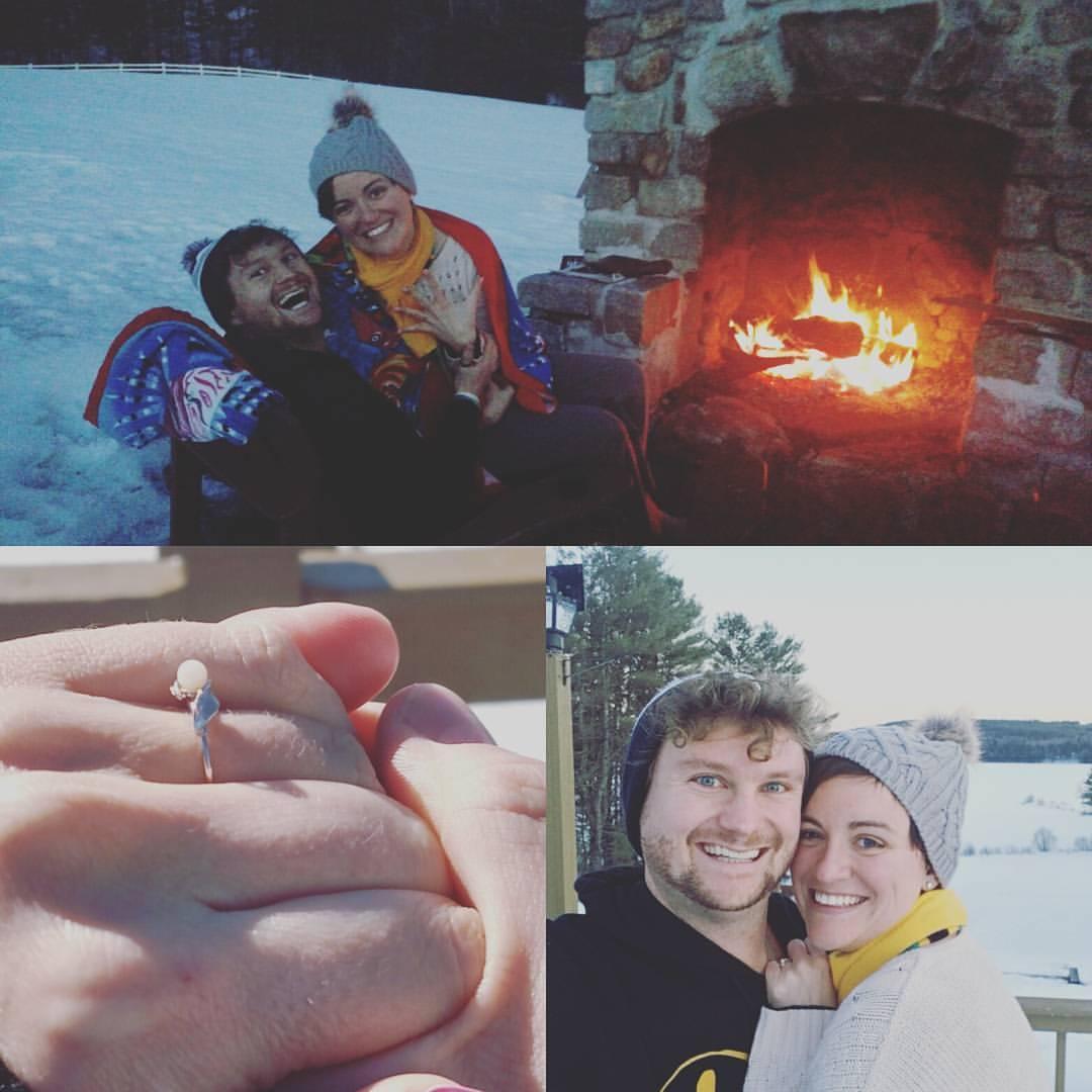 Minutes after becoming engaged, the sweet RING, and the following morning in Maine. Magic.