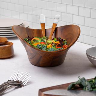 Ripple Salad Bowl with Servers