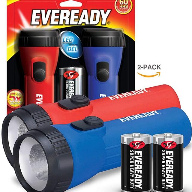 EVEREADY LED Flashlight Multi-Pack, Bright and Durable, Super Long Battery Life, Use for Emergencies, Camping, Outdoor, Batteries Included