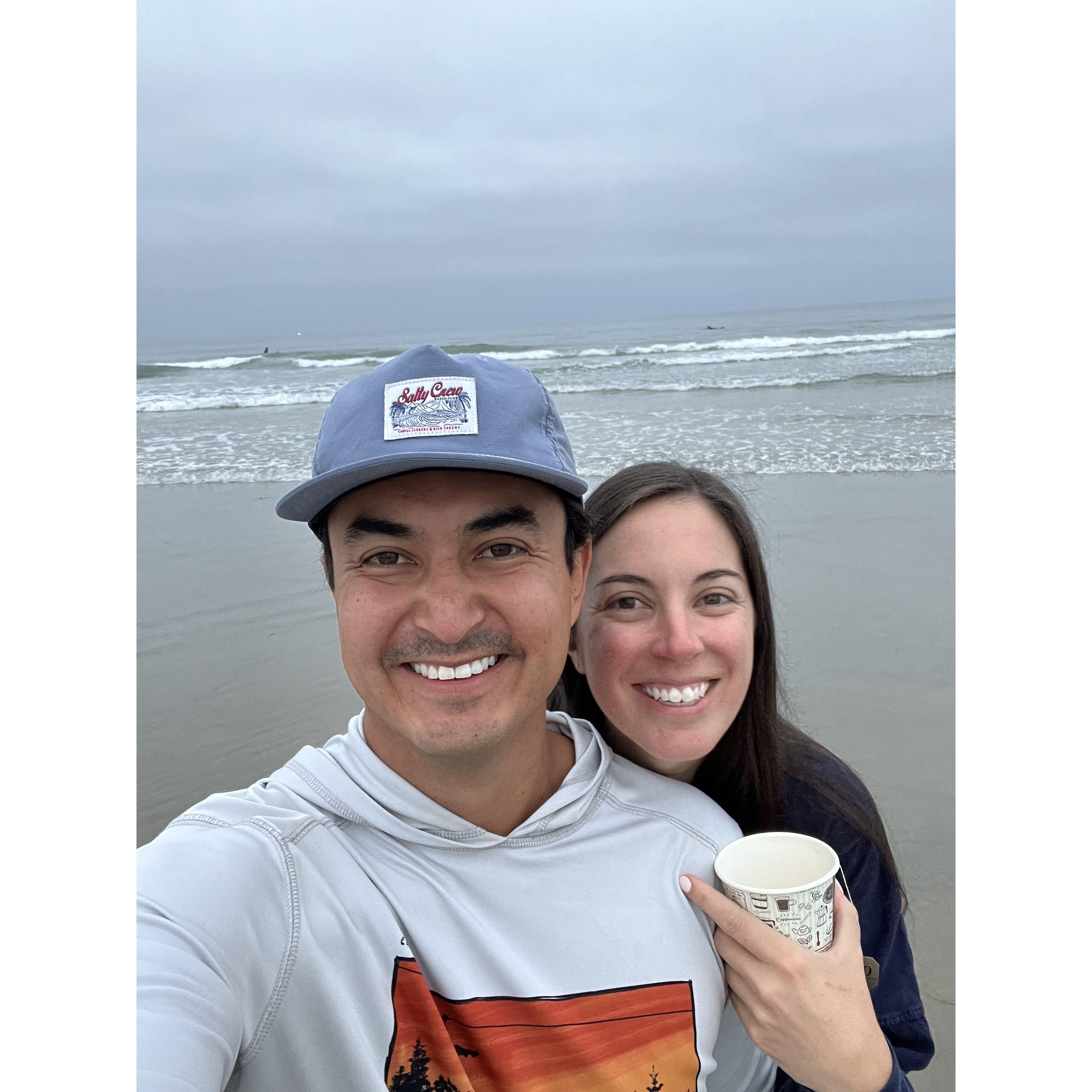 Morning coffee walk in San Diego