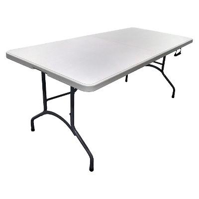 6' Folding Banquet Table Off-White - Plastic Dev Group