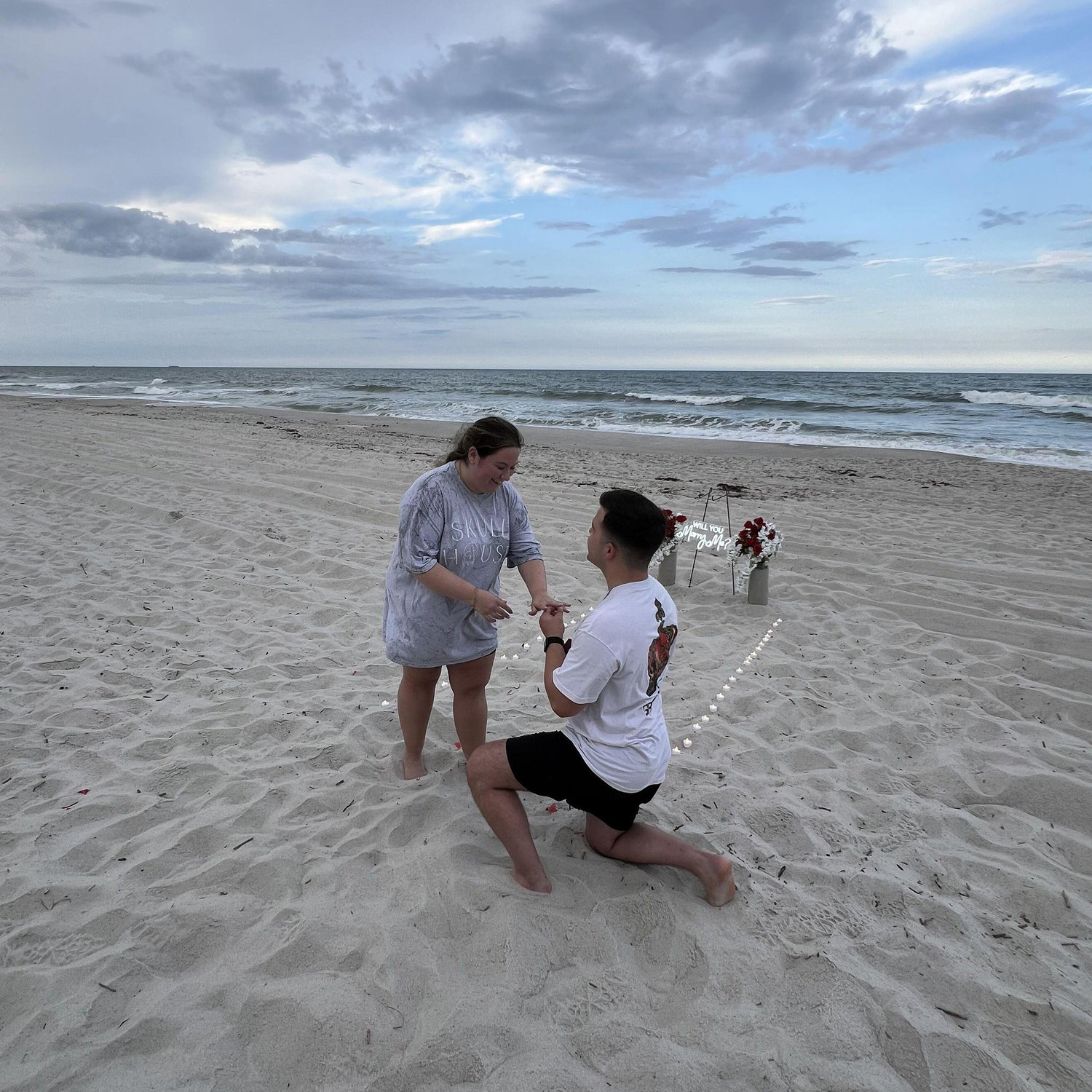 We got engaged on the beach in Jacksonville, FL! 
Huge S/O to my brother, Dylan, and his girlfriend, Madison, for setting this up & keeping me surprised!