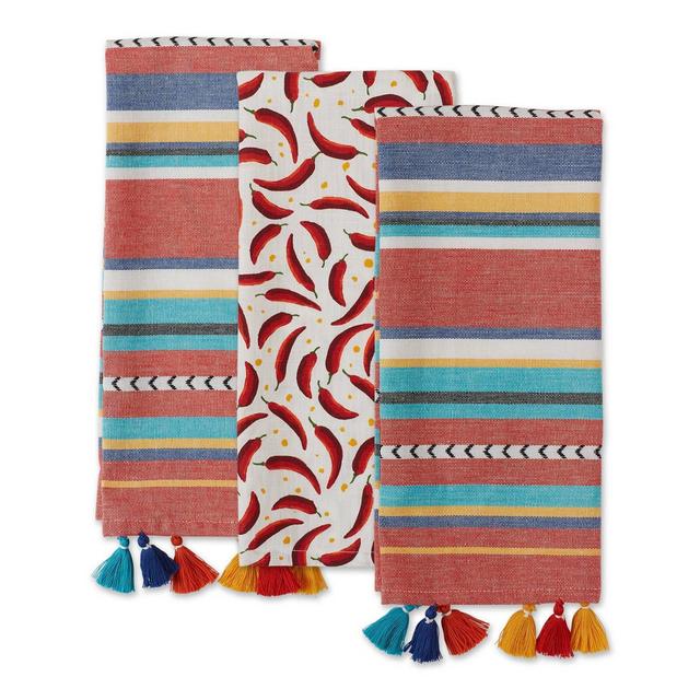 3pk Cotton Verano Chilis Dishtowel Set - Design Imports