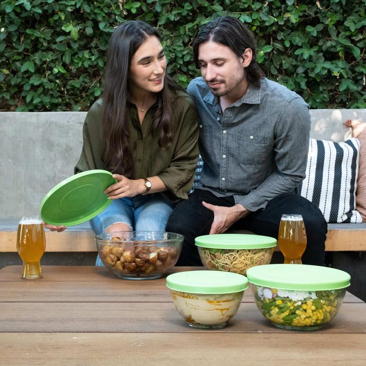 Libbey, Baker's Basics 4-Piece Mixing Bowl Set with Lids Zola