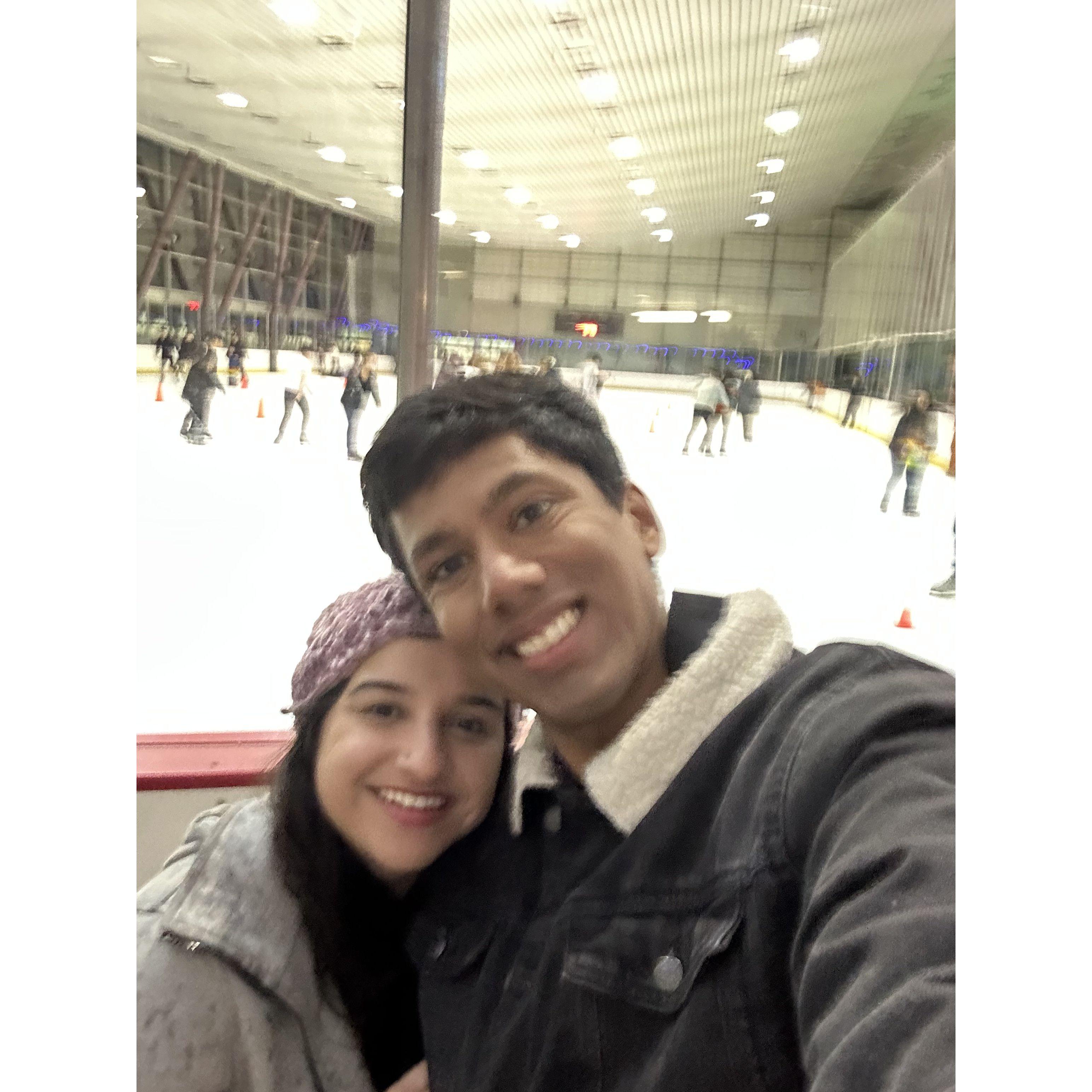 Akaash finally succeeds in forcing Prianka to go ice skating- on their first anniversary :)