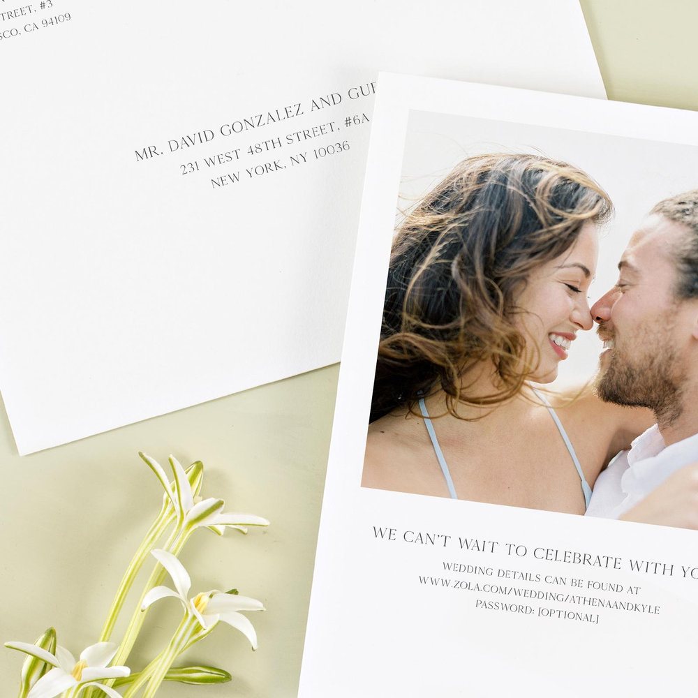 Anaheim Portrait | White | Zola Wedding Invitations