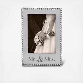 "Mr & Mrs" Vertical Beaded Frame
