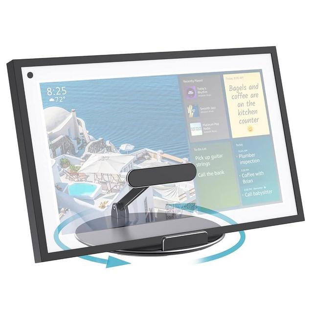 Letlar Tilt and Swivel Stand for Echo Show 15, Make of Aluminum Alloy, Rotatable and Foldable, Echo Show 15 Mount Suitable for 5"-16" Tablet/iPad, Work for Portrait Landscape Mode, Black