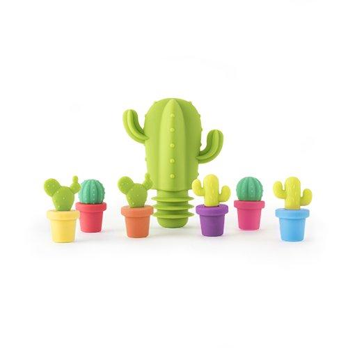 True Fabrication SS-TRU-5177 Cactus Stopper and Charm Set by True Zoo, Multi Color