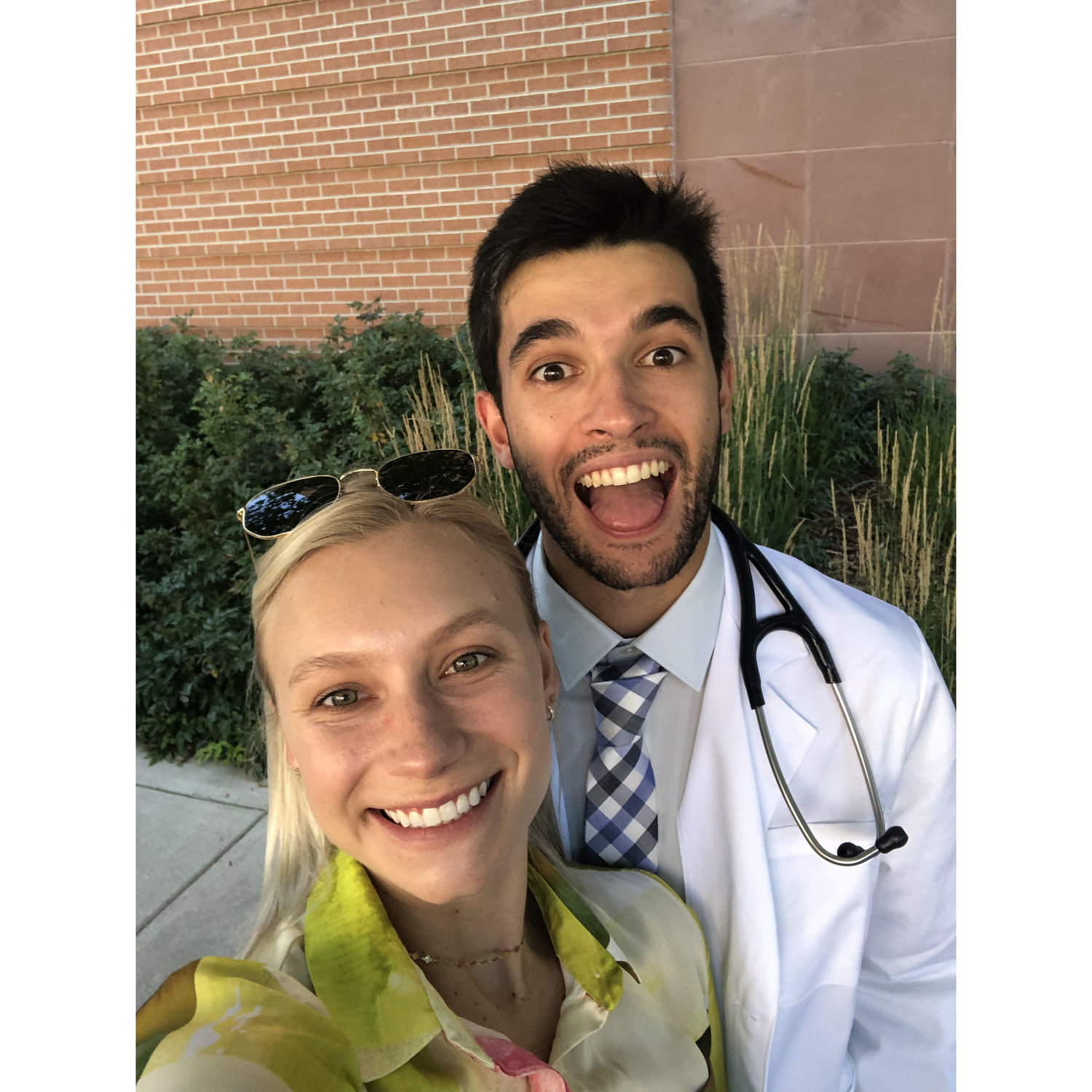 Juan received his white coat! So proud!