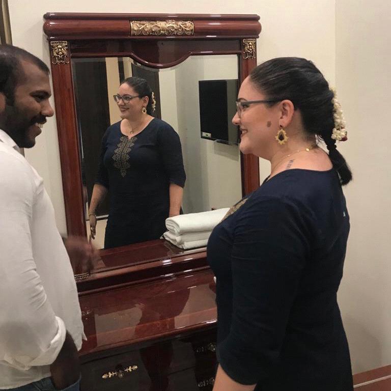 We were touring his brother's hotel in Tamil-Nadu, and it was gorgeous. His brother took this picture and we had no idea.