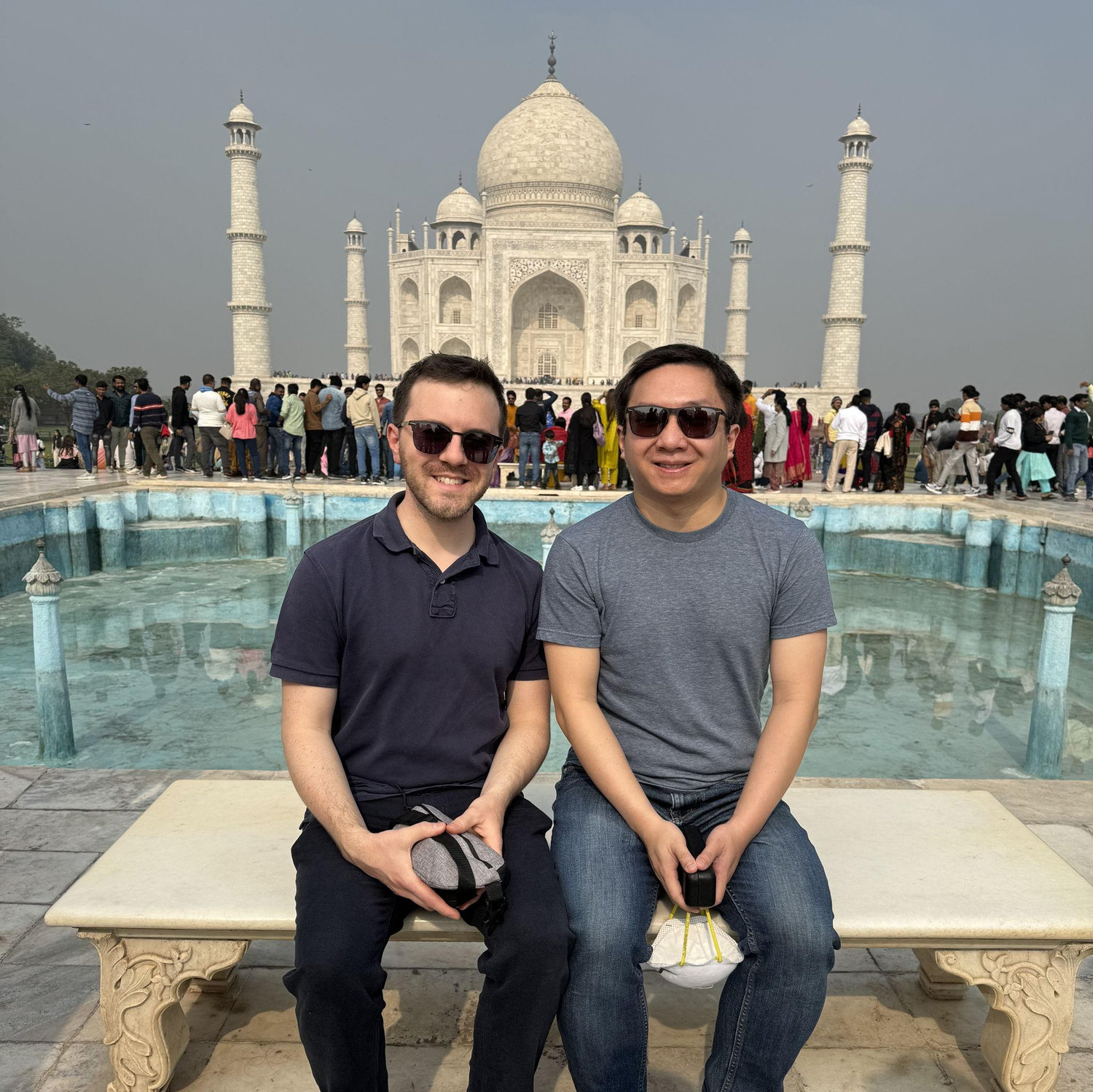 Our faint-hearted attempt at the Princess Diana shot in Taj Mahal in December 2023.