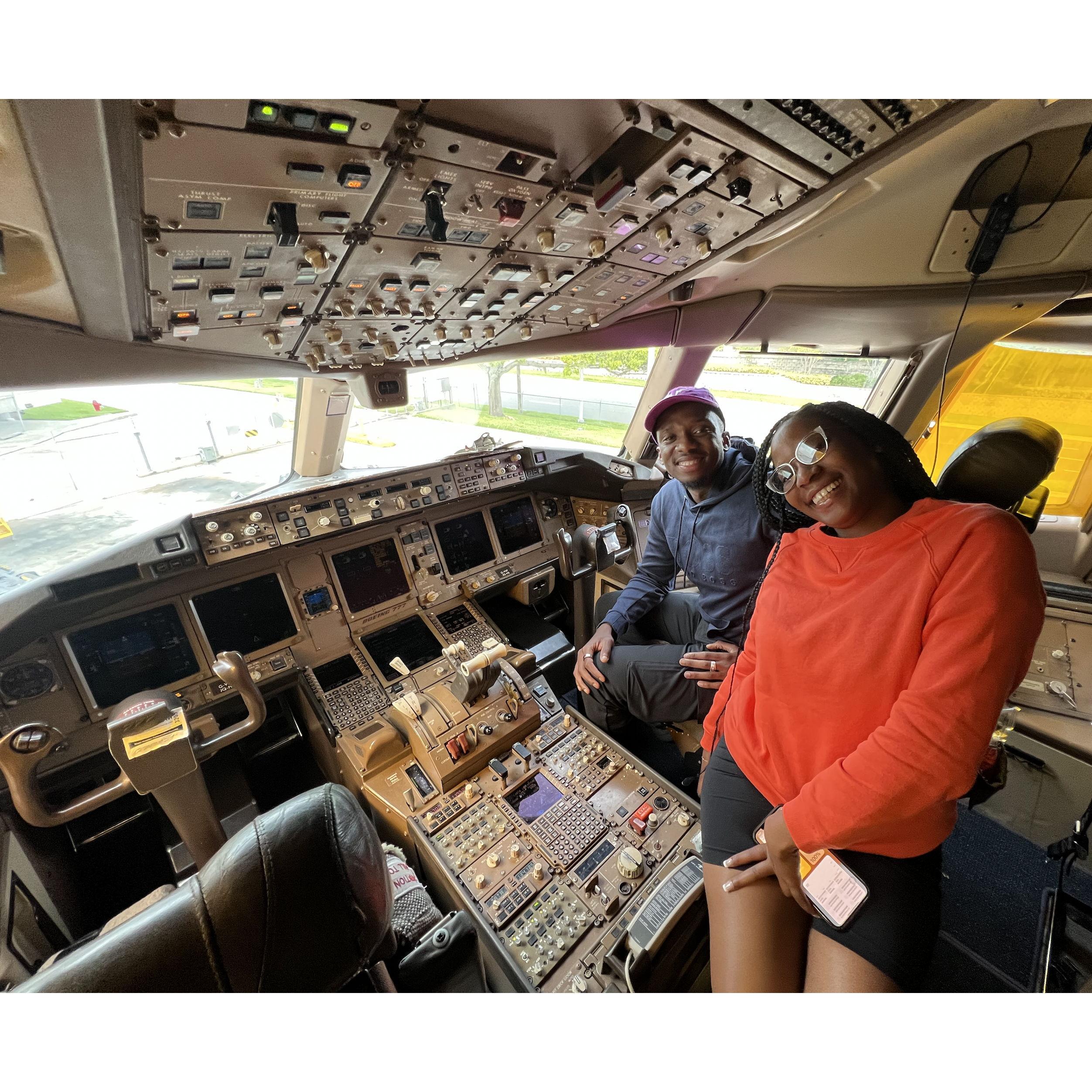 In the cockpit after landing in USA, a special birthday treat. ~ Aug 2023