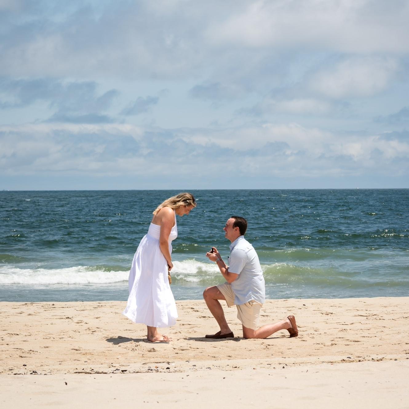 Sean popped the big question during a walk on the beach in Spring Lake, NJ!