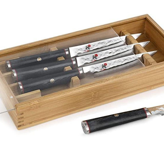 Miyabi Mizu SG2 4-piece Steak Knife Set with Bamboo Case