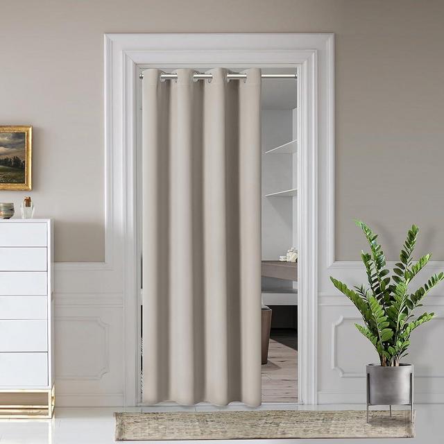 AOSKY Door Curtains for Doorway Privacy, Beige Grommet Closet Curtains for Bedroom, Door Window Curtain, Light Blocking Thermal Insulation Drapes for Living Room Set of 1 Panels, 52" W x 63" L