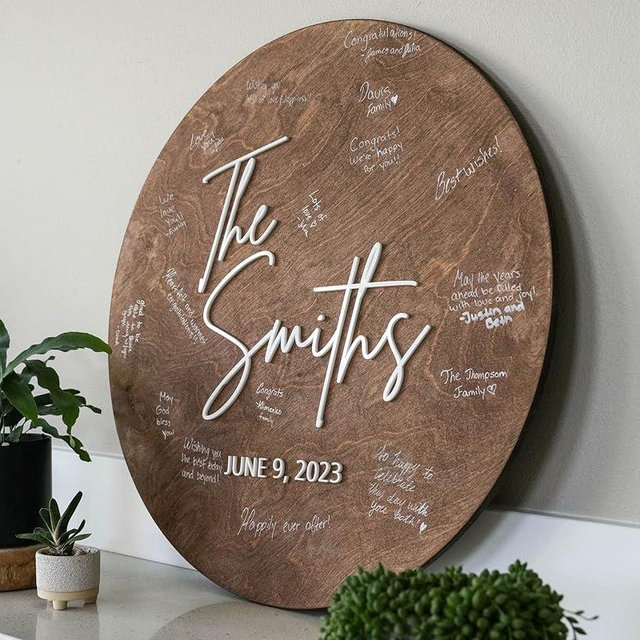 Guest Book Alternative - Custom Wedding Guest Book Decor - Layered Wood Wedding Sign